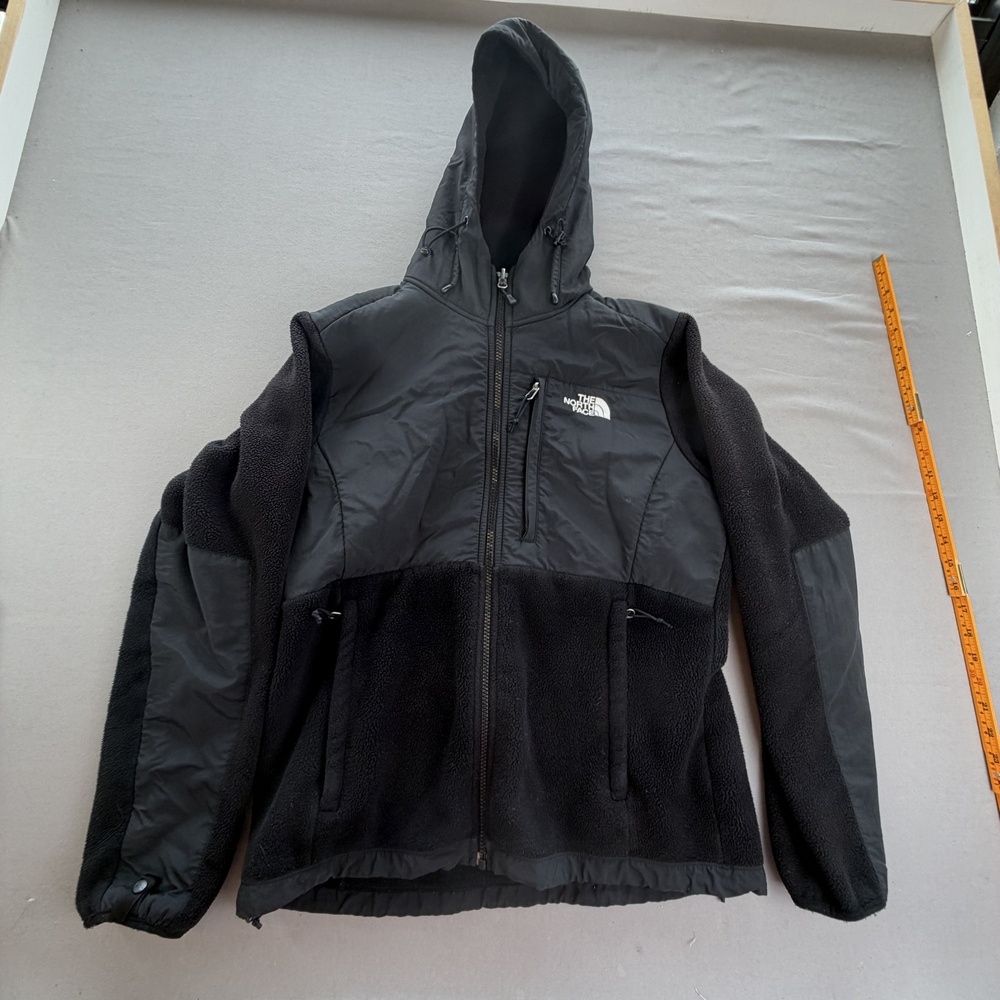 The North Face Denali Jacket Womens Medium Black Polartec Fleece Hooded ANLN
